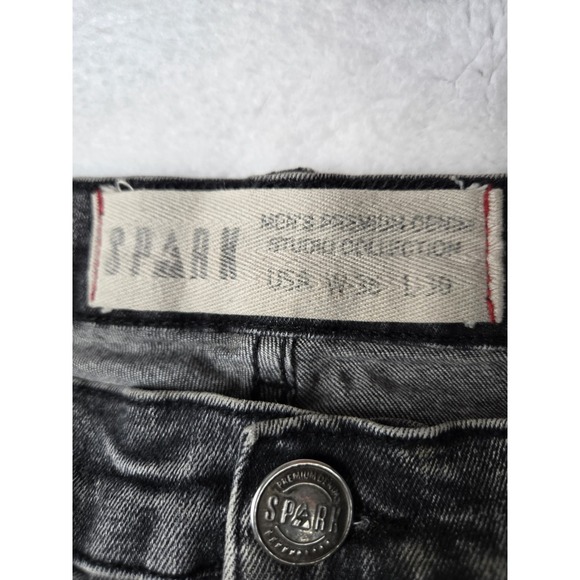 Spark Distressed Torn Stretch Slim Jeans Size 36x30 stain - Picture 5 of 12